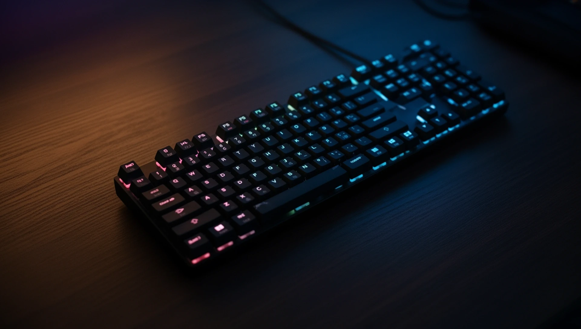 Mechanische Tastatur auf Schreibtisch