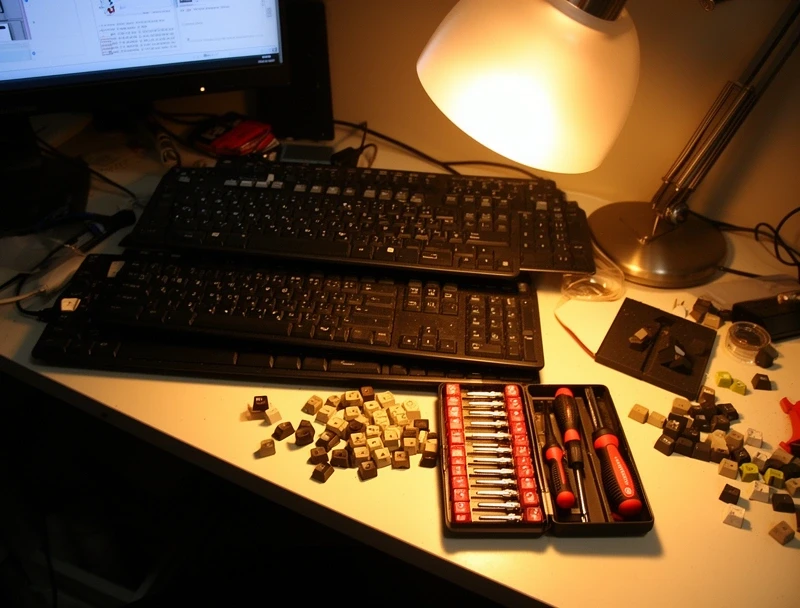 Arbeitsplatz mit Tastaturen