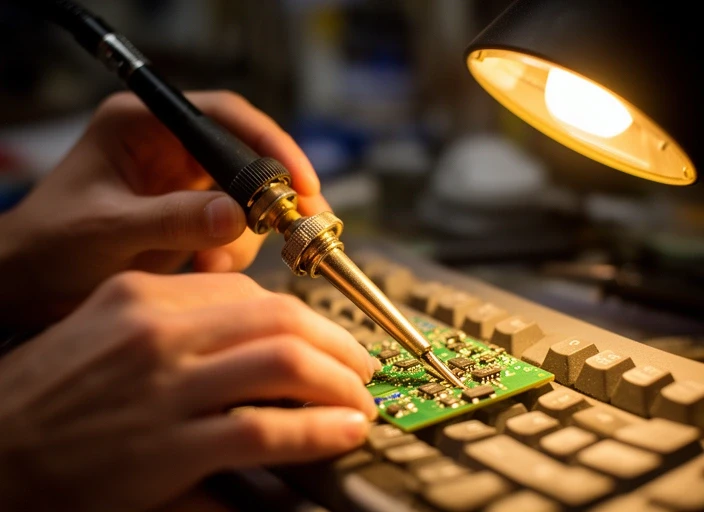 Switch-Wechsel und Lötarbeit